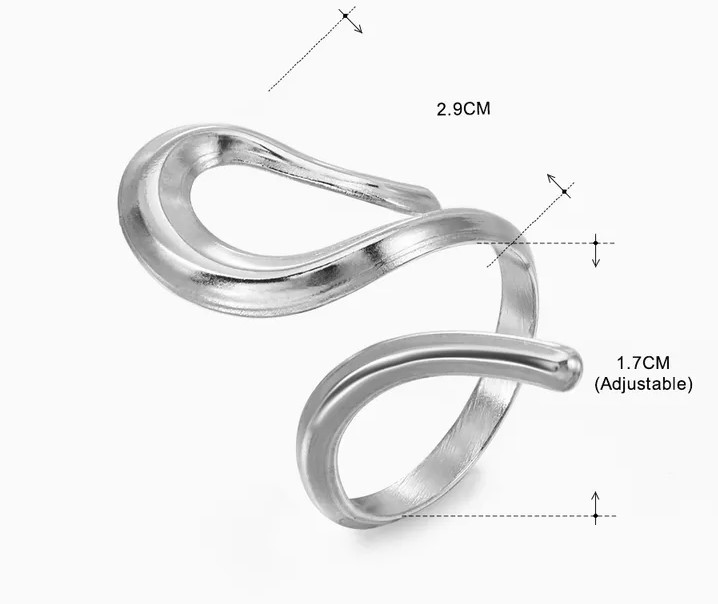 Anillo Tokio Plateado (Ajustable)