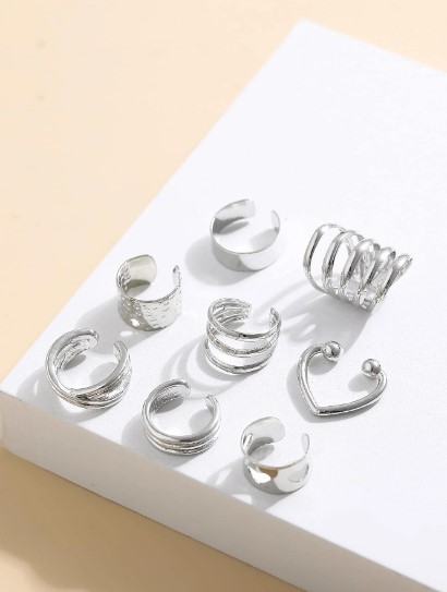 Set de Ear Cuffs Budapest Plateado