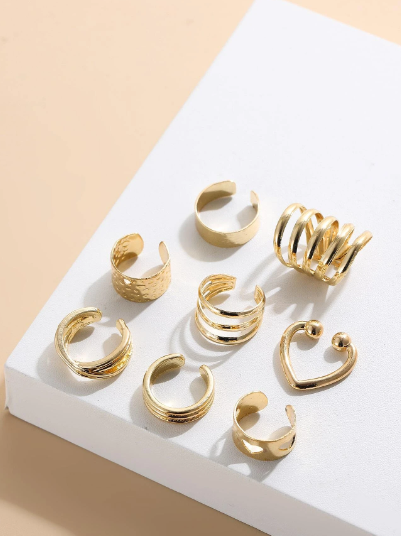 Set de Ear Cuffs Budapest Dorado